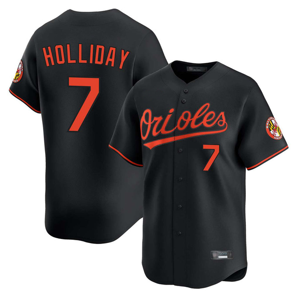 Baltimore Orioles #7 Jackson Holliday Player Black Limited Home Game Stitched Baseball Jersey