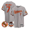 Baltimore Orioles #7 Jackson Holliday Player Gray 30th Anniversary of 2131 Home Game Stitched Baseball Jersey
