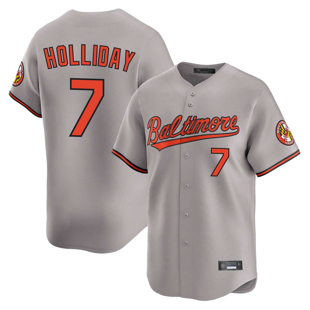 Baltimore Orioles #7 Jackson Holliday Player Gray Limited Home Game Stitched Baseball Jersey