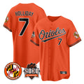 Baltimore Orioles #7 Jackson Holliday Player Orange 30th Anniversary of 2131 Home Game Stitched Baseball Jersey