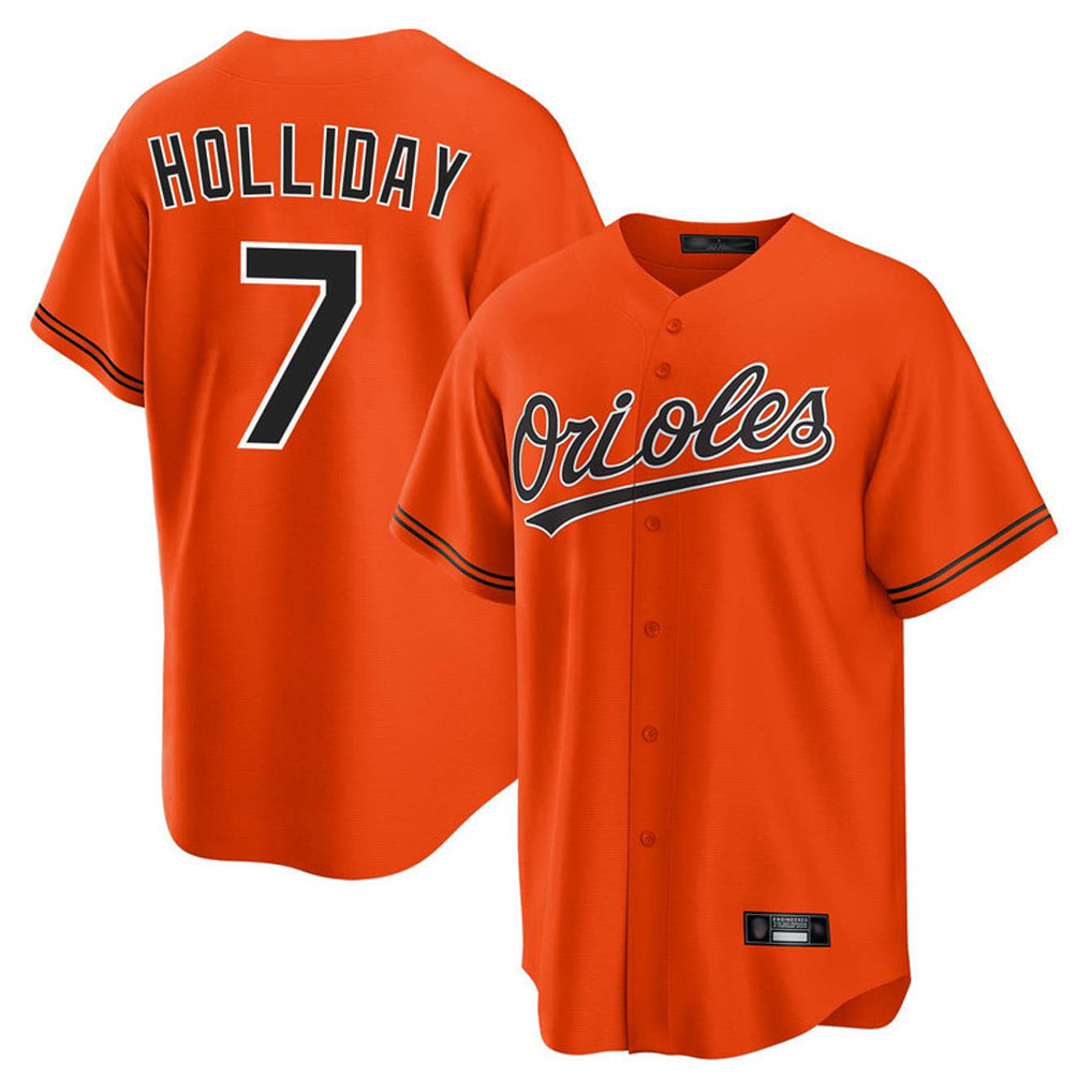 Baltimore Orioles #7 Jackson Holliday Player Orange Home Game Stitched Baseball Jersey