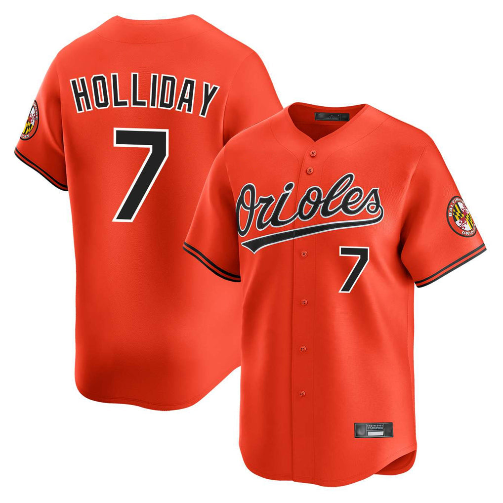 Baltimore Orioles #7 Jackson Holliday Player Orange Limited Home Game Stitched Baseball Jersey