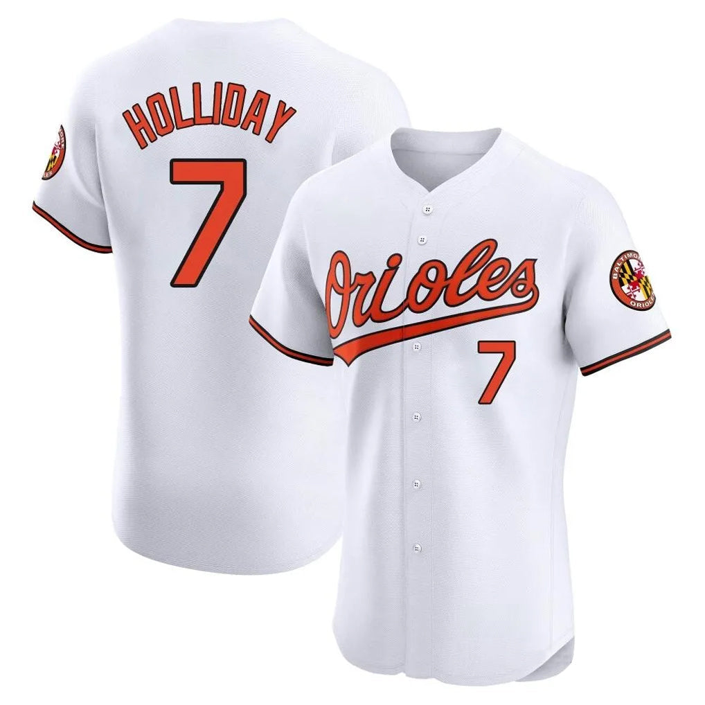 Baltimore Orioles #7 Jackson Holliday Player White Limited Elite Home Game Stitched Baseball Jersey