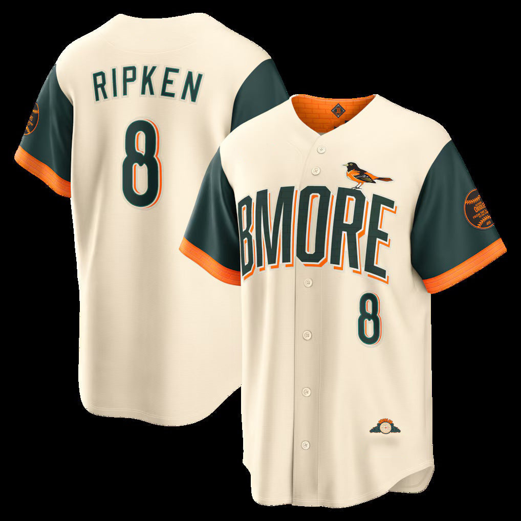 Baltimore Orioles #8 Cal Ripken Jr. Natural 2026 City Connect Stadium Baseball Jersey