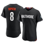 Baltimore Orioles #8 Cal Ripken Player Black City Connect Limited Elite Home Game Stitched Baseball Jersey