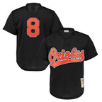 Baltimore Orioles #8 Cal Ripken Player Black Mitchell & Ness 1997 Cooperstown Mesh Game Stitched Baseball Jersey