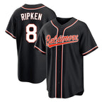 Baltimore Orioles #8 Cal Ripken Player Black Out Home Game Stitched Baseball Jersey