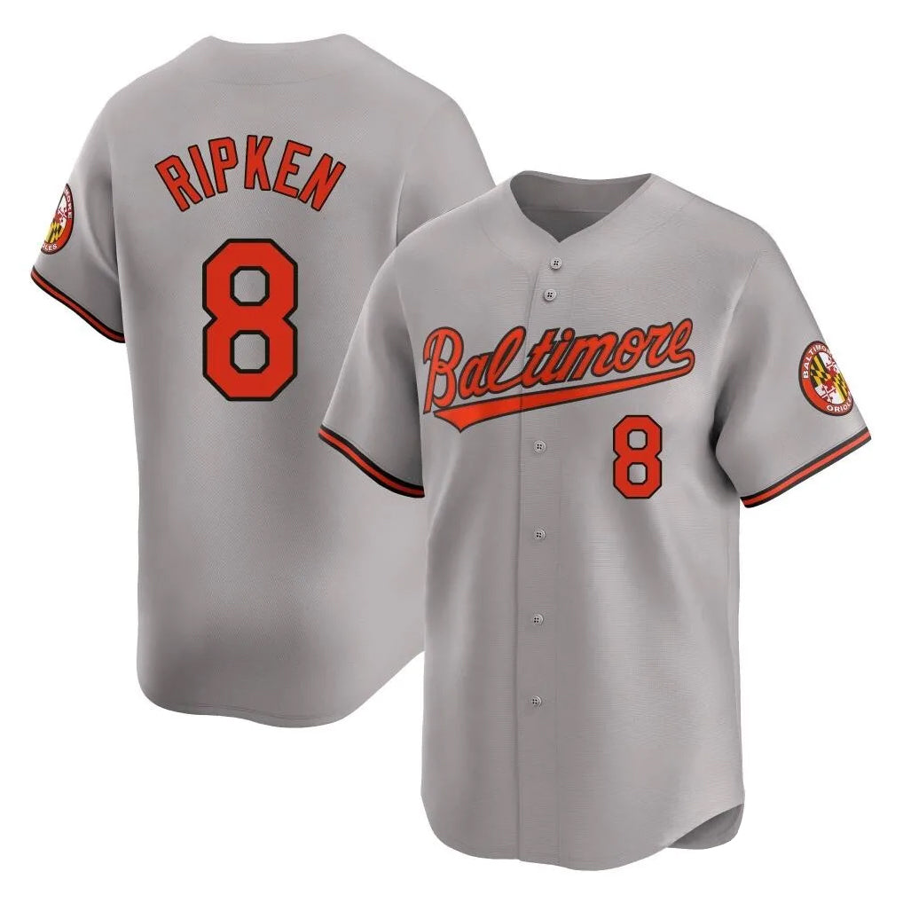 Baltimore Orioles #8 Cal Ripken Player Gray Limited Home Game Stitched Baseball Jersey