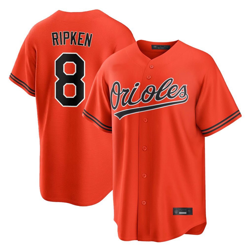 Baltimore Orioles #8 Cal Ripken Player Orange Home Game Stitched Baseball Jersey