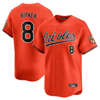 Baltimore Orioles #8 Cal Ripken Player Orange Limited Home Game Stitched Baseball Jersey