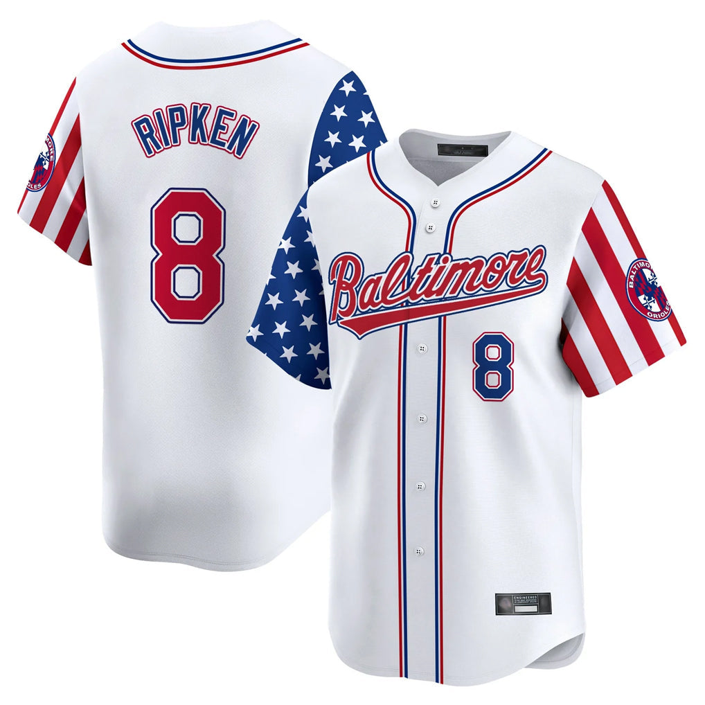 Baltimore Orioles #8 Cal Ripken Player White Independence Day Vapor Premier Limited Home Game Stitched Baseball Jersey