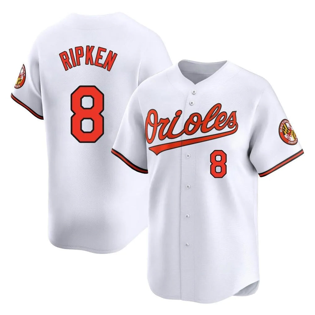 Baltimore Orioles #8 Cal Ripken Player White Limited Home Game Stitched Baseball Jersey