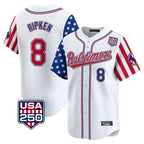 Baltimore Orioles #8 Cal Ripken Player White USA 250 Independence Day Vapor Premier Limited Home Game Stitched Baseball Jersey