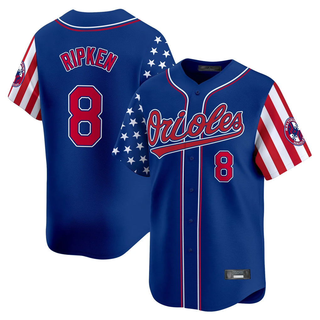Baltimore Orioless #8 Cal Ripken Player Royal Independence Day Vapor Premier Limited Home Game Stitched Baseball Jersey