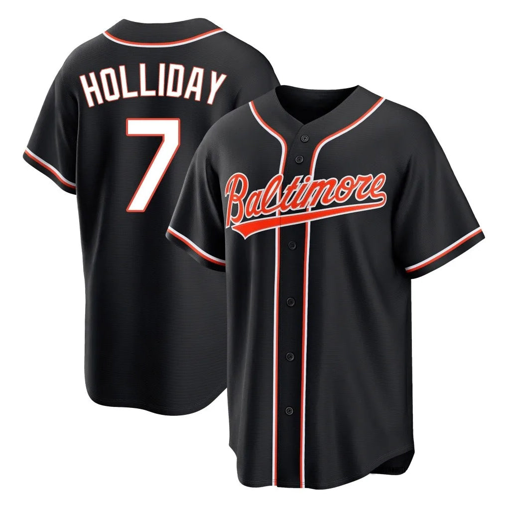 Baltimore Orioles #7 Jackson Holliday Player Black Out Home Game Stitched Baseball Jersey