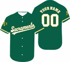 Custom Baseball 2026 Athletics Unveil New Sacramento A's Alternate Jersey-Green