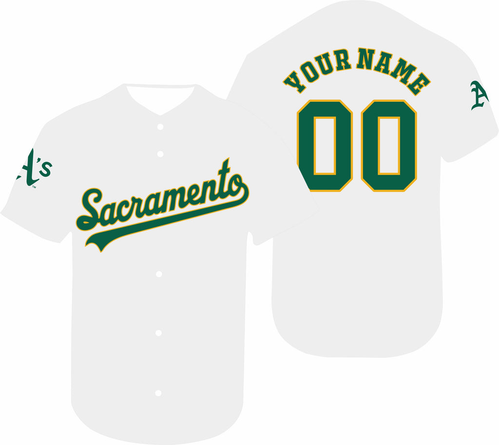 Custom Baseball 2026 Athletics Unveil New Sacramento A's Alternate Jersey-White