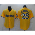 Boston Red Sox #28 J.D.Martinez Yellow City Edition Game 2021 Baseball Jersey