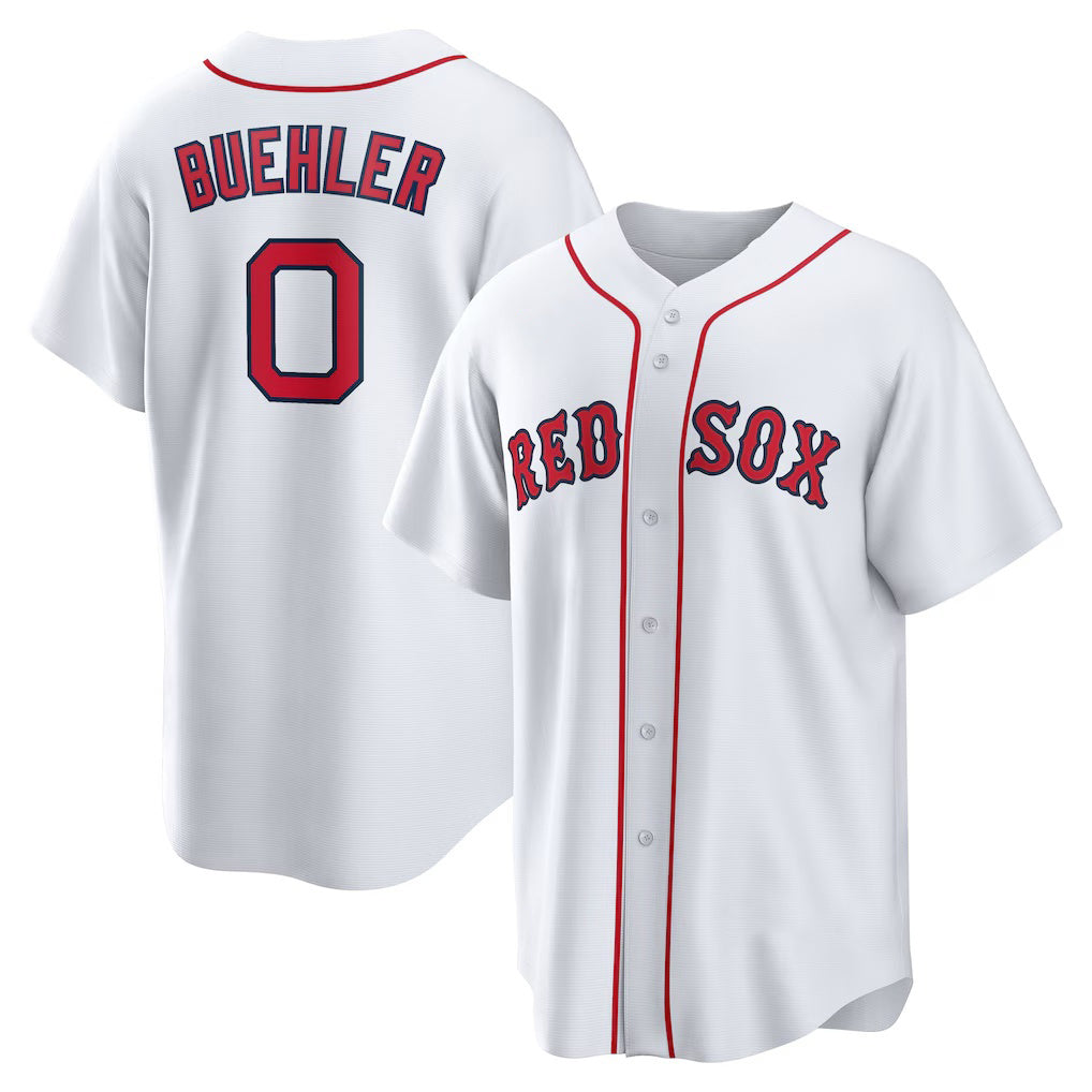 Boston Red Sox #0 Walker Buehler White Home Replica Baseball Jersey