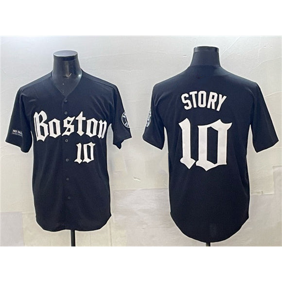 Boston Red Sox #10 Trevor Story Black Gothic Vapor Limited Stitched Baseball Jersey