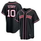 Boston Red Sox #10 Trevor Story Player Black Out Home Game Stitched Baseball Jersey