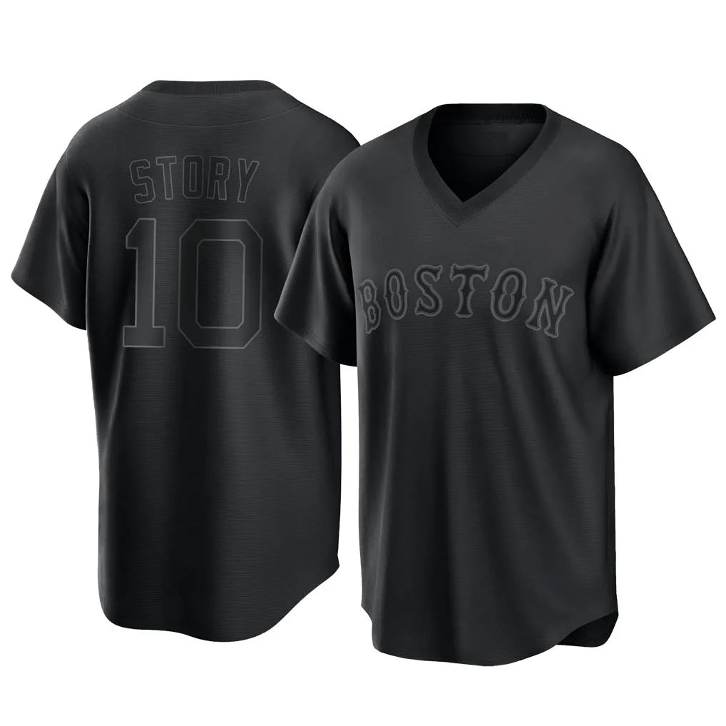 Boston Red Sox #10 Trevor Story Player Black T-shirt Home Game Stitched Baseball Jersey