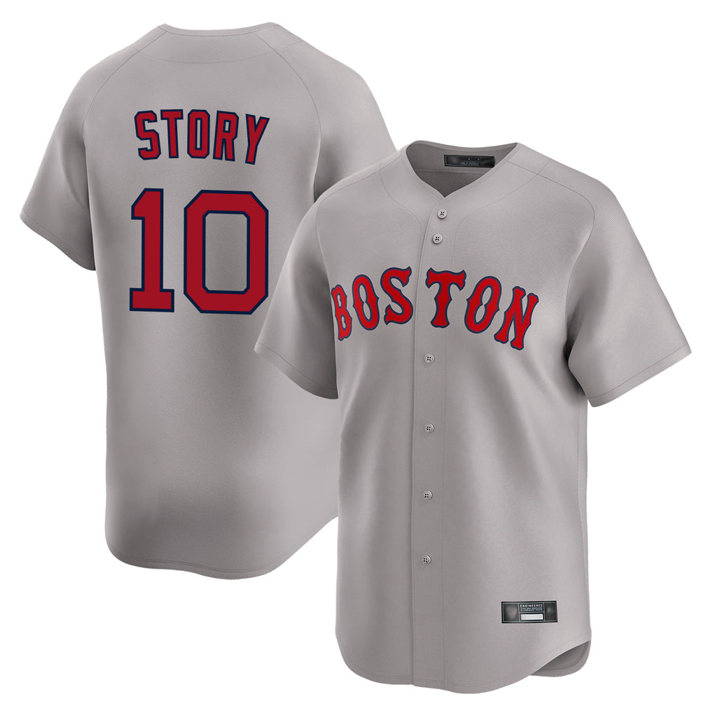 Boston Red Sox #10 Trevor Story Player Gray Road Limited Home Game Stitched Baseball Jersey
