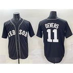 Boston Red Sox #11 Rafael Devers Black Lights Out Limited Stitched Baseball Jersey
