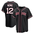 Boston Red Sox #12 Connor Wong Player Black Out Home Game Stitched Baseball Jersey
