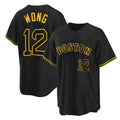 Boston Red Sox #12 Connor Wong Player Black Snake Skin City Home Game Stitched Baseball Jersey