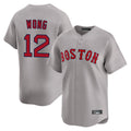 Boston Red Sox #12 Connor Wong Player Gray Road Limited Home Game Stitched Baseball Jersey