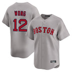Boston Red Sox #12 Connor Wong Player Gray Road Limited Home Game Stitched Baseball Jersey
