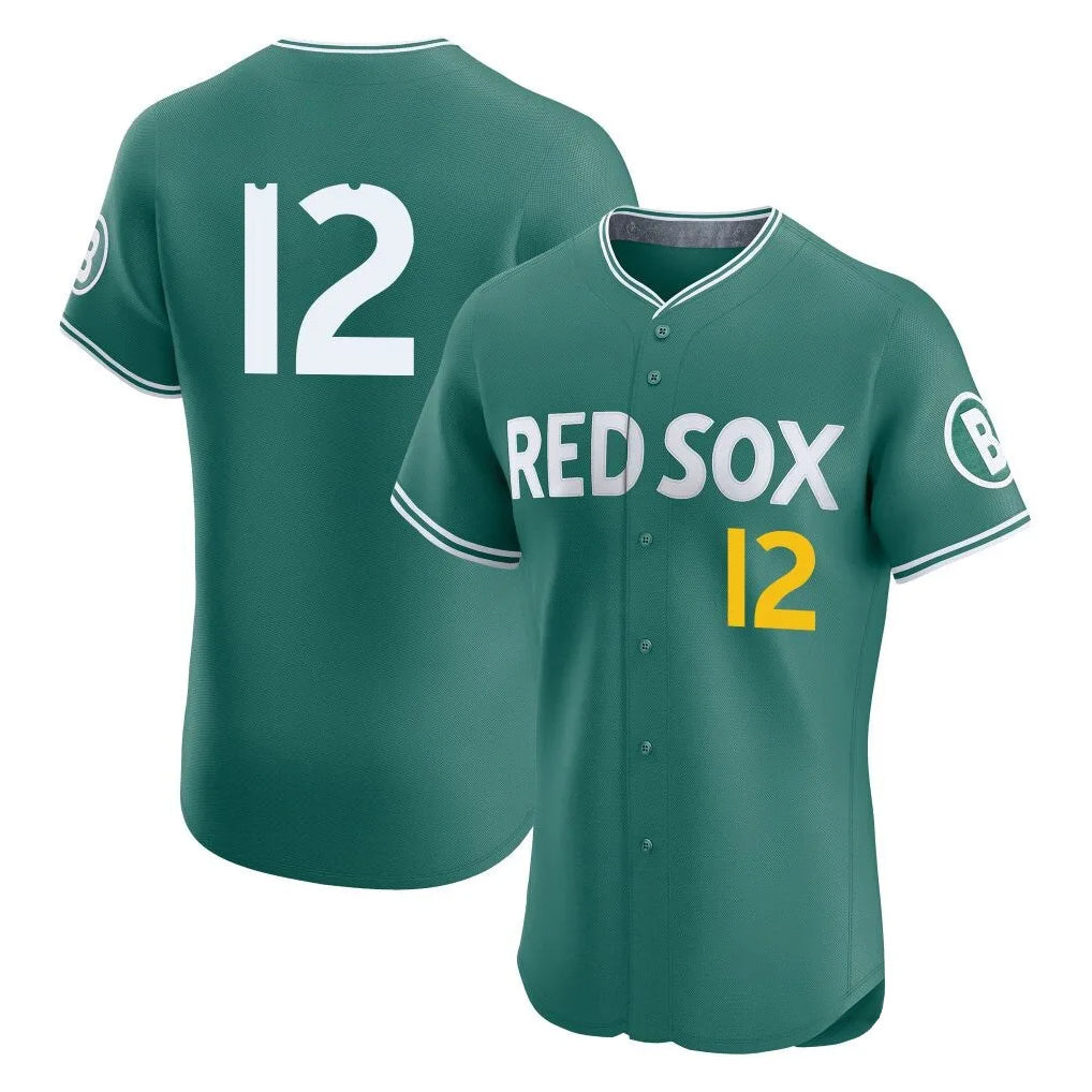 Boston Red Sox #12 Connor Wong Player Green City Connect Limited Elite Home Game Stitched Baseball Jersey