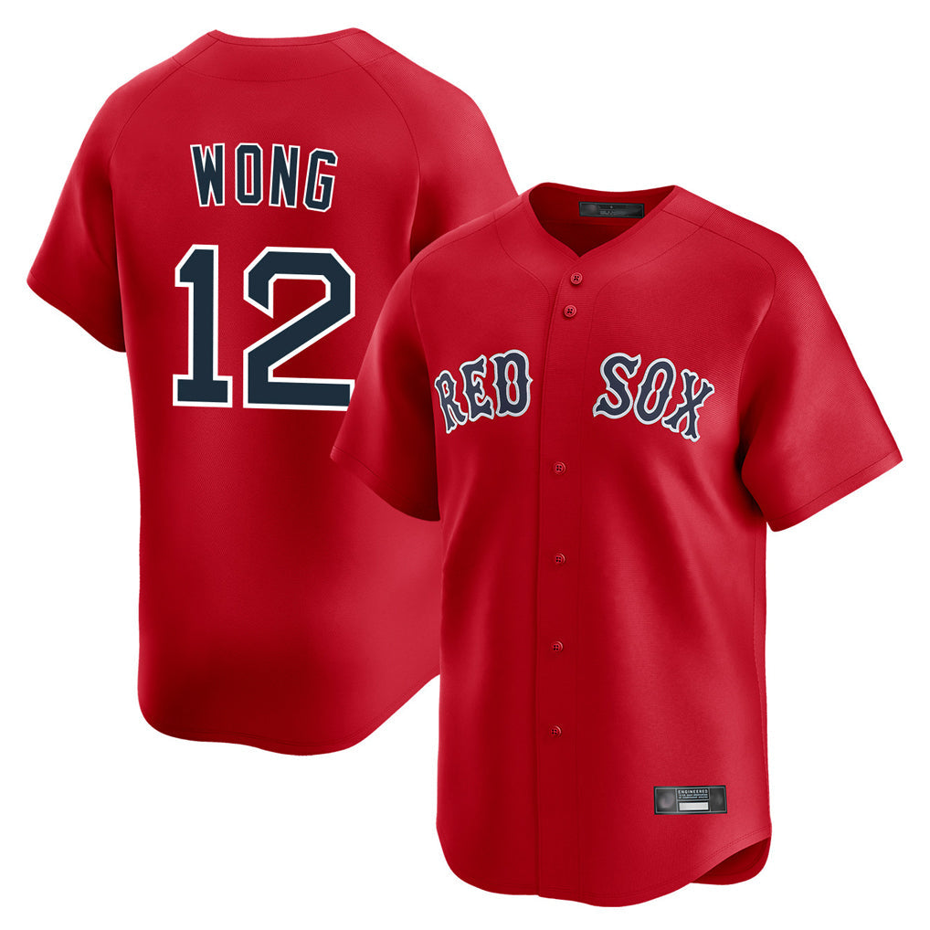 Boston Red Sox #12 Connor Wong Player Red Limited Home Game Stitched Baseball Jersey