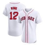 Boston Red Sox #12 Connor Wong Player White Limited Elite Home Game Stitched Baseball Jersey
