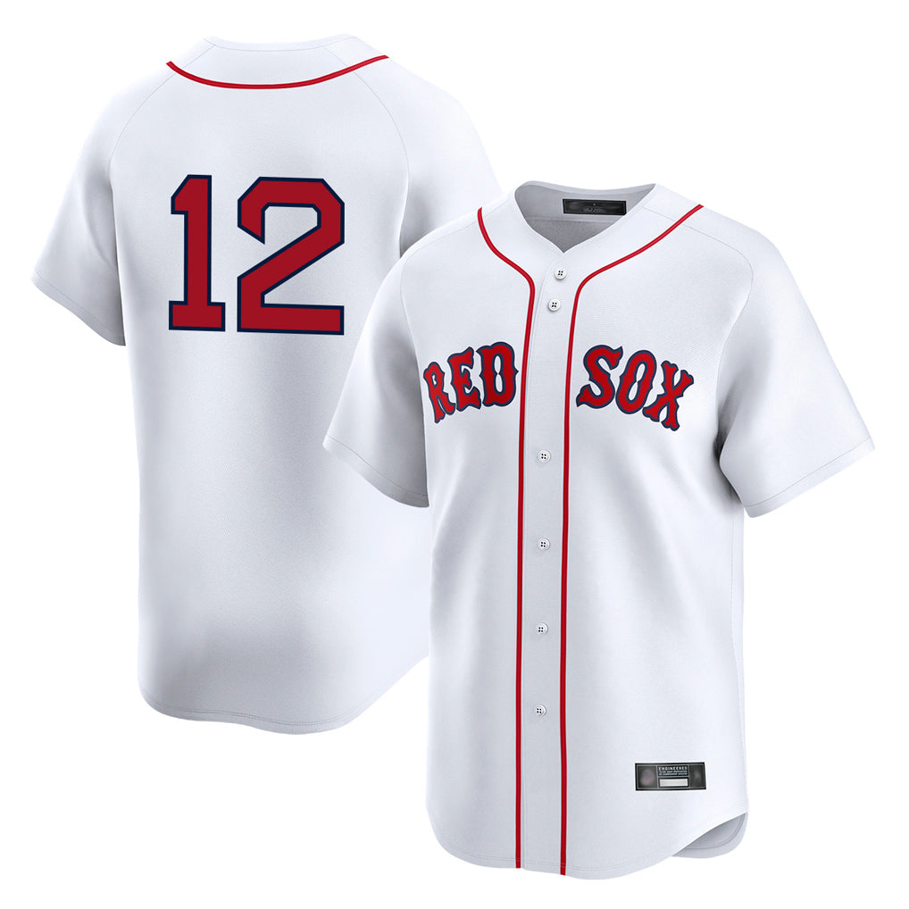 Boston Red Sox #12 Connor Wong Player White Limited Home Game Stitched Baseball Jersey