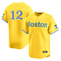 Boston Red Sox #12 Connor Wong Player Yellow Limited Home Game Stitched Baseball Jersey