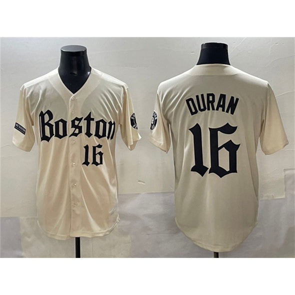Boston Red Sox #16 Jarren Duran Cream Gothic Vapor Limited Stitched Baseball Jersey