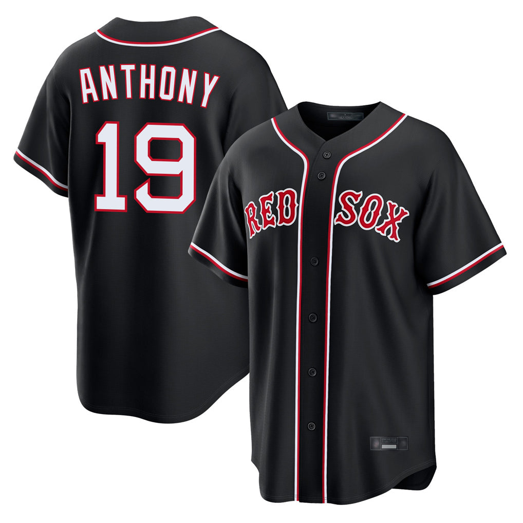 Boston Red Sox #19 Roman Anthony Player Black Out Home Game Stitched Baseball Jersey