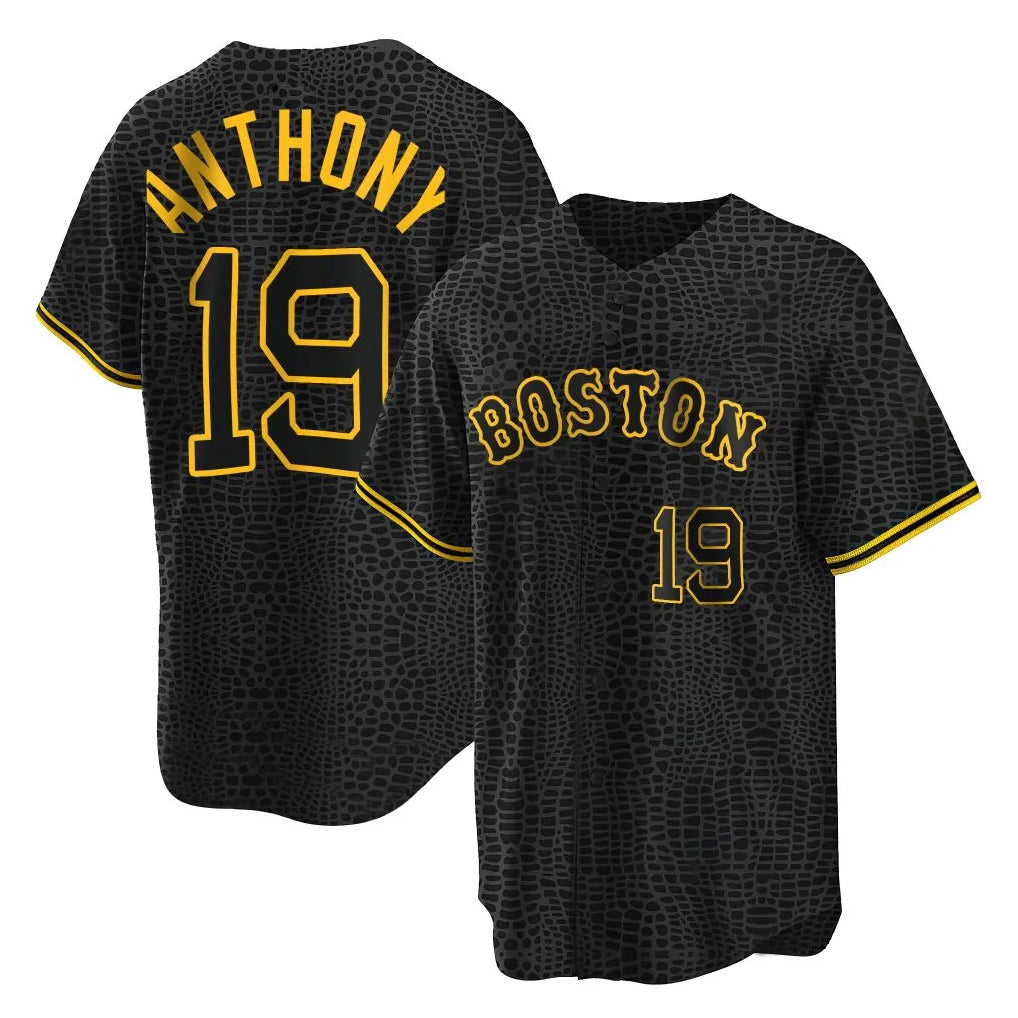 Boston Red Sox #19 Roman Anthony Player Black Snake Skin City Home Game Stitched Baseball Jersey