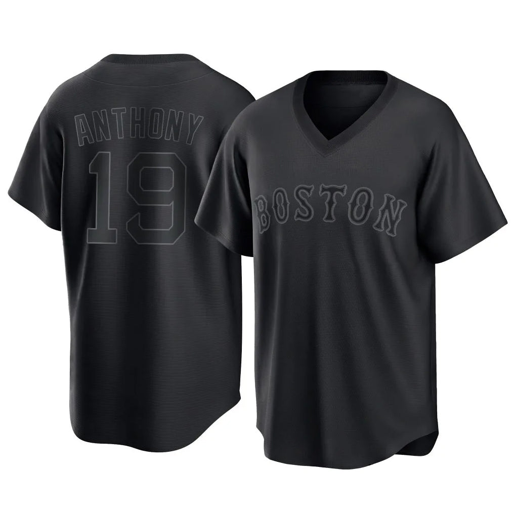 Boston Red Sox #19 Roman Anthony Player Black T-shirt Home Game Stitched Baseball Jersey