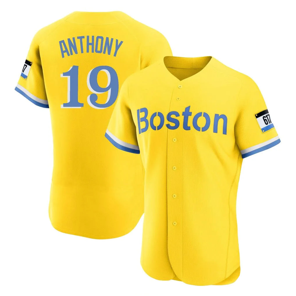 Boston Red Sox #19 Roman Anthony Player Yellow Limited Elite Home Game Stitched Baseball Jersey