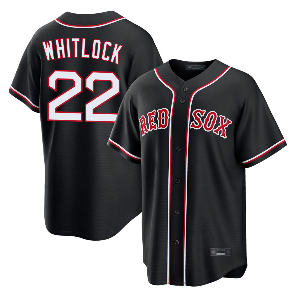 Boston Red Sox #22 Garrett Whitlock Player Black Out Home Game Stitched Baseball Jersey