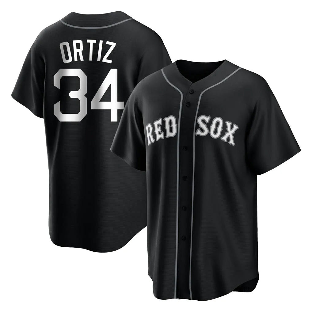 Boston Red Sox #34 David Ortiz Player Black Home Game Stitched Baseball Jersey