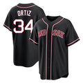 Boston Red Sox #34 David Ortiz Player Black Out Home Game Stitched Baseball Jersey