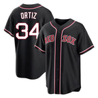 Boston Red Sox #34 David Ortiz Player Black Out Home Game Stitched Baseball Jersey