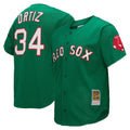 Boston Red Sox #34 David Ortiz Player Green Mitchell & Ness Cooperstown Collection Mesh Home Stitched Baseball Jersey