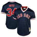Boston Red Sox #34 David Ortiz Player Navy Cooperstown Collection Mesh T-shirt Home Stitched Baseball Jersey