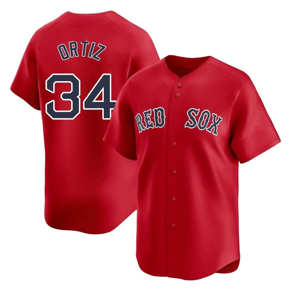 Boston Red Sox #34 David Ortiz Player Red Limited Home Game Stitched Baseball Jersey