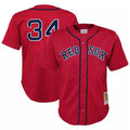 Boston Red Sox #34 David Ortiz Player Red Mitchell & Ness Cooperstown Collection Mesh Home Stitched Baseball Jersey